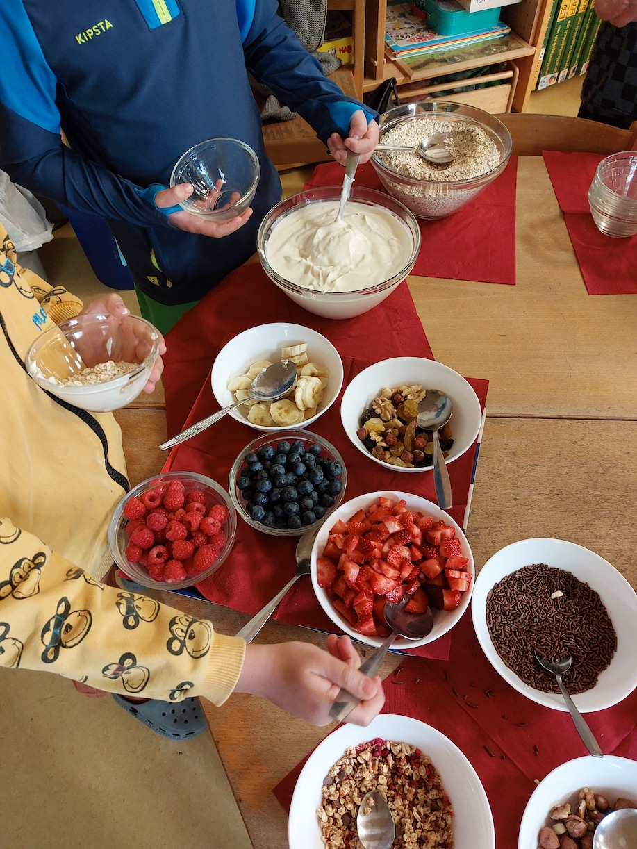 heute , am Dienstag ist Müslifrühstück